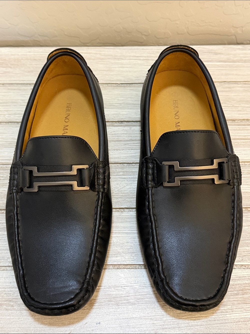 Bruno Marc HUGH-01 Mens 10 Black Horsebit Driving Loafers Classic Slip On Shoes